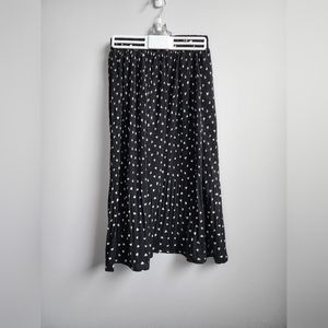 Flowy Midi Skirt with Heart Polka Dots